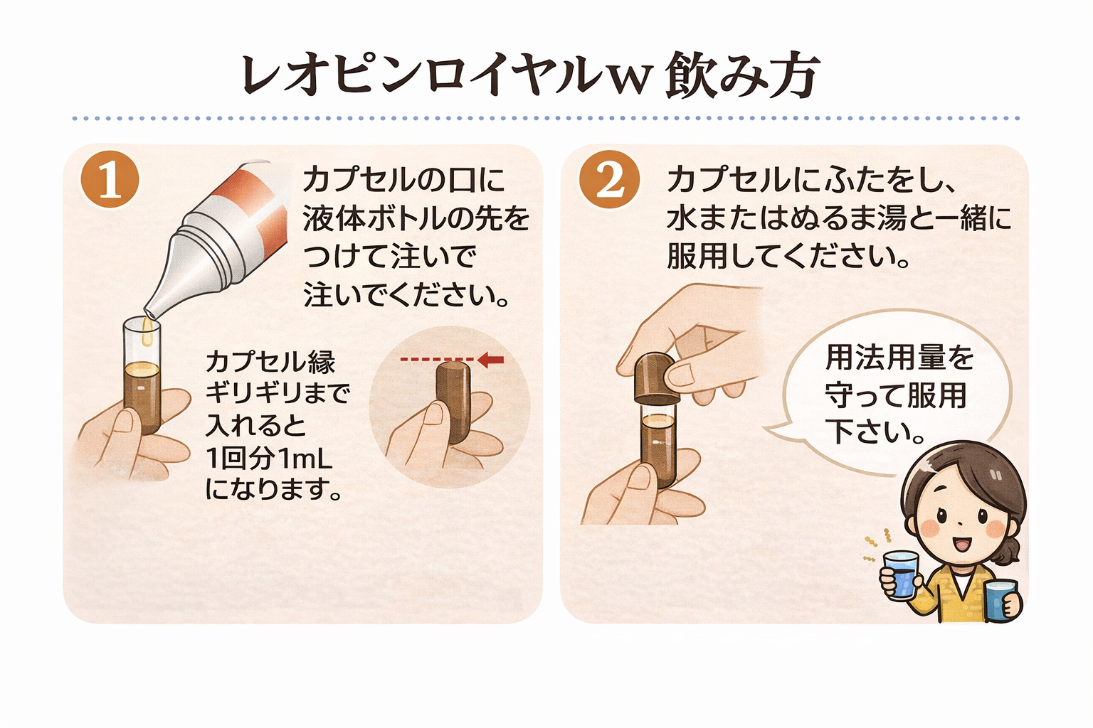 レオピンロイヤルｗ（液剤）の飲み方