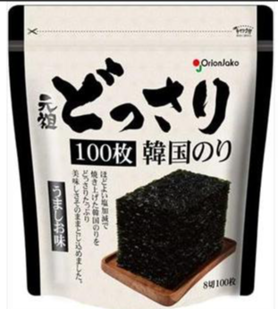 どっさり韓国のり　うましお味８切１００枚