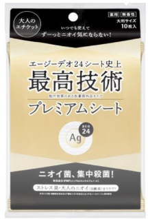 エージーデオ２４　プレミアムデオドラント　シャワーシート無香料　１０枚