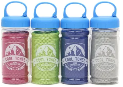 ボトル入りクールタオル４色アソート(色はランダムになります)