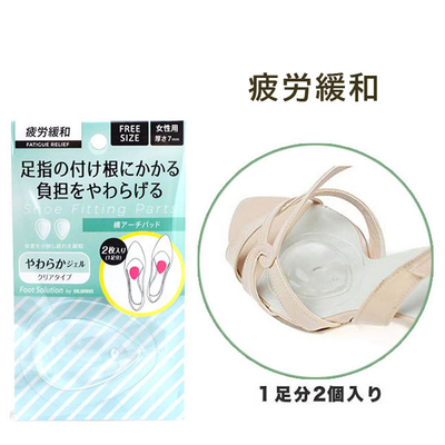 フットソリューション 横アーチパッド 女性用フリーサイズ 足の疲れを緩和 ジェル サンダル ズレ 対策