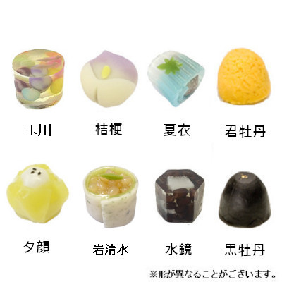季節の上生菓子6種　君牡丹1個　黒牡丹1個　詰合せ