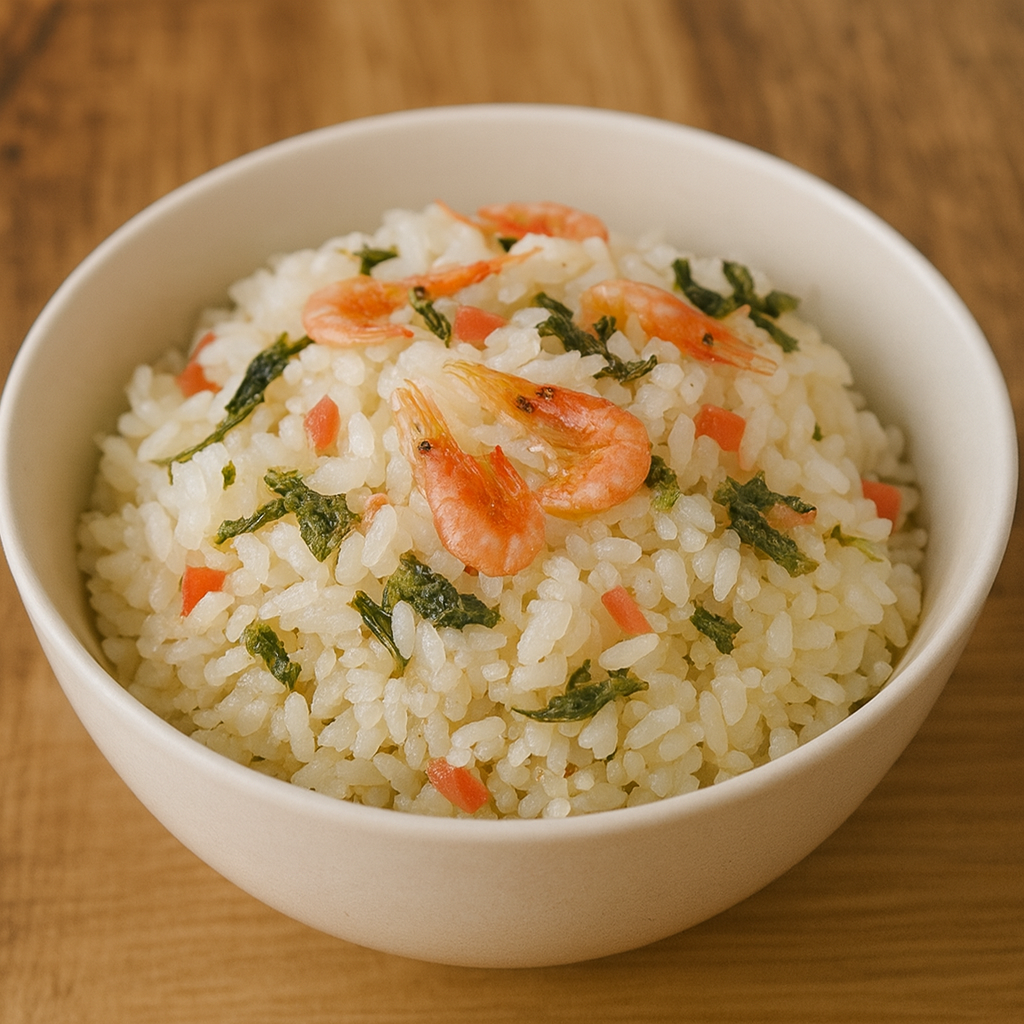 桜えび炊き込みご飯の完成写真
