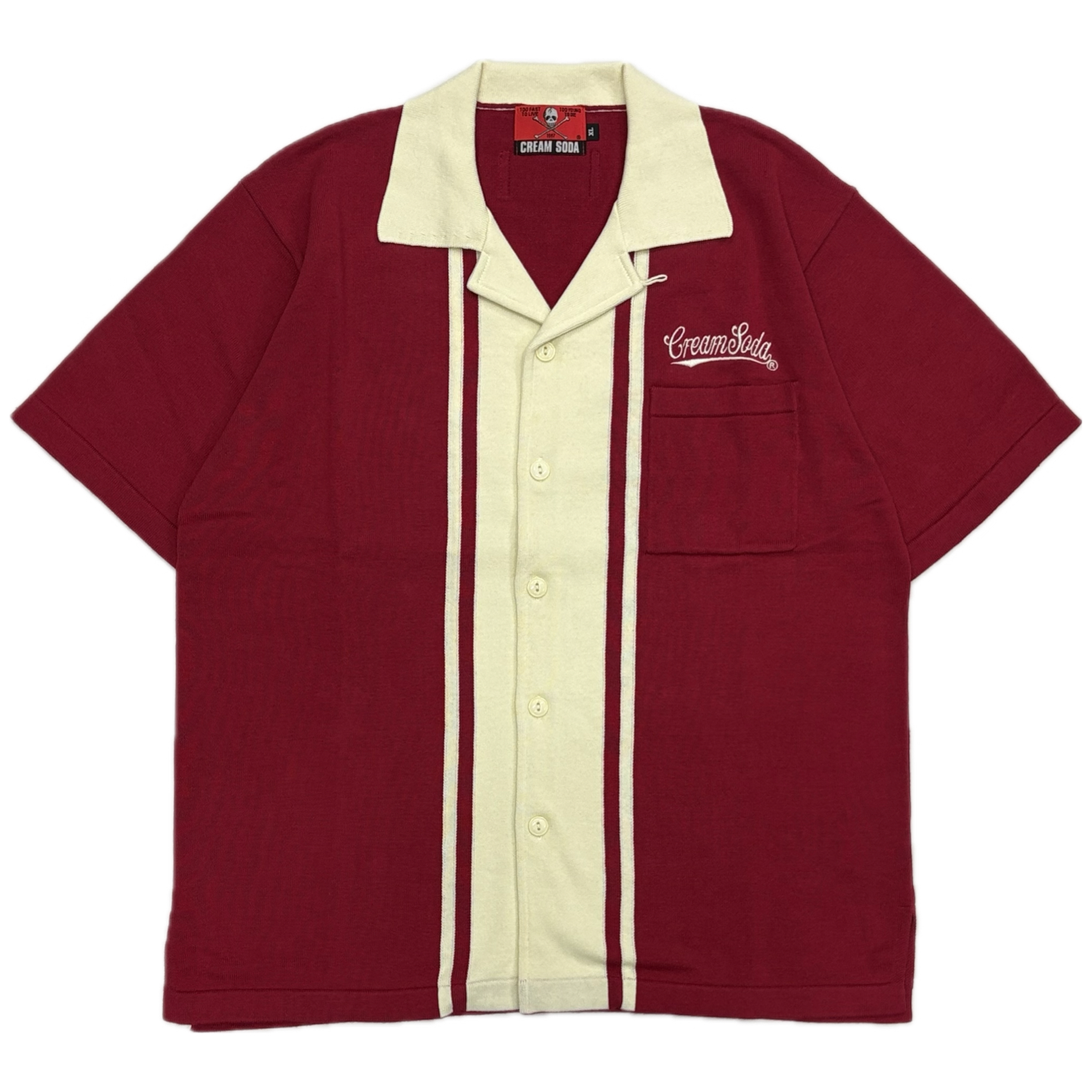 CS 切り替えしニットシャツWINE RED | ピンクドラゴン