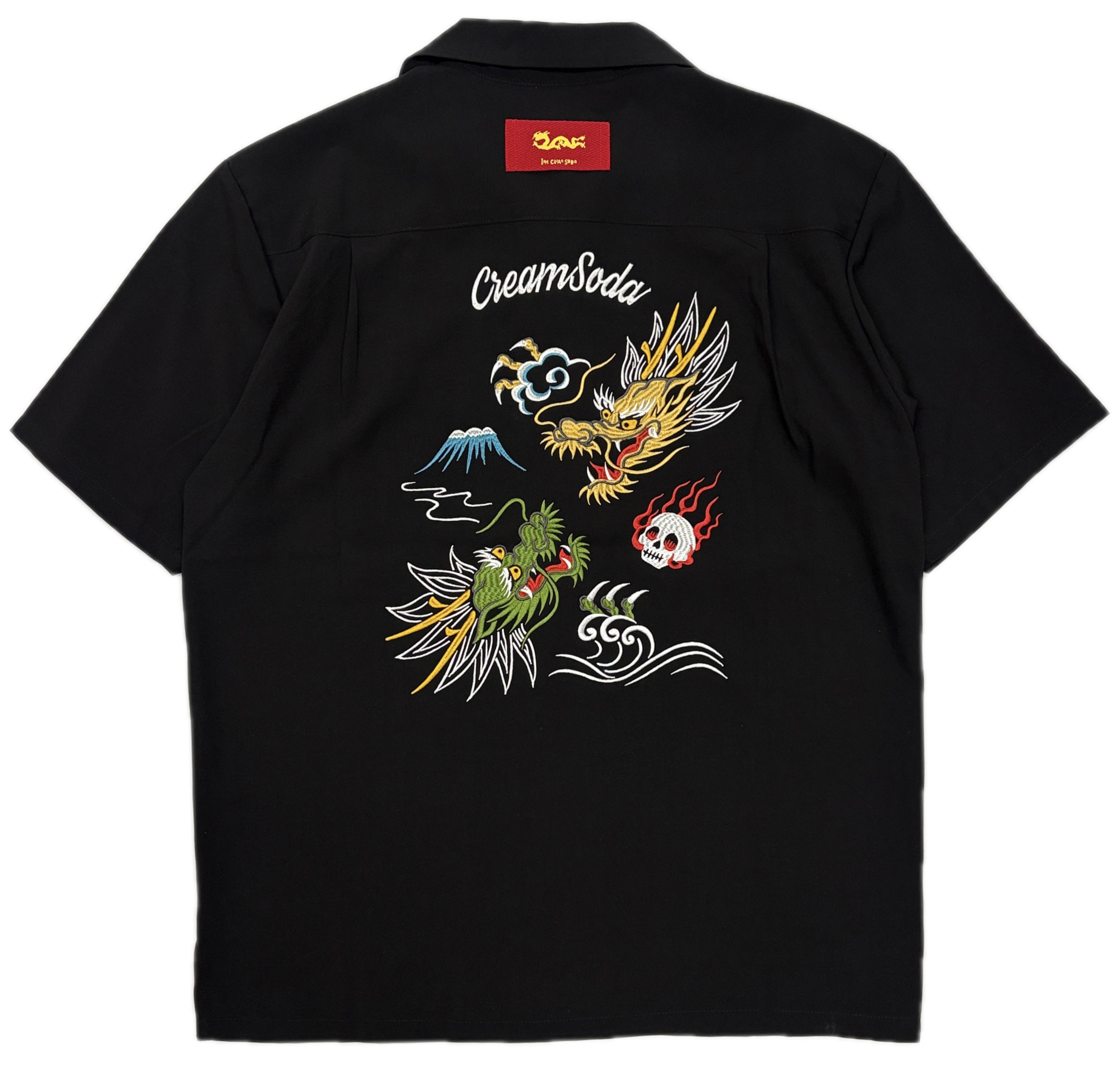 CS 双龍刺繍シャツBLACK | ピンクドラゴン