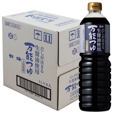 生醤油使用万能つゆ1Lﾍﾟｯﾄﾎﾞﾄﾙx6本