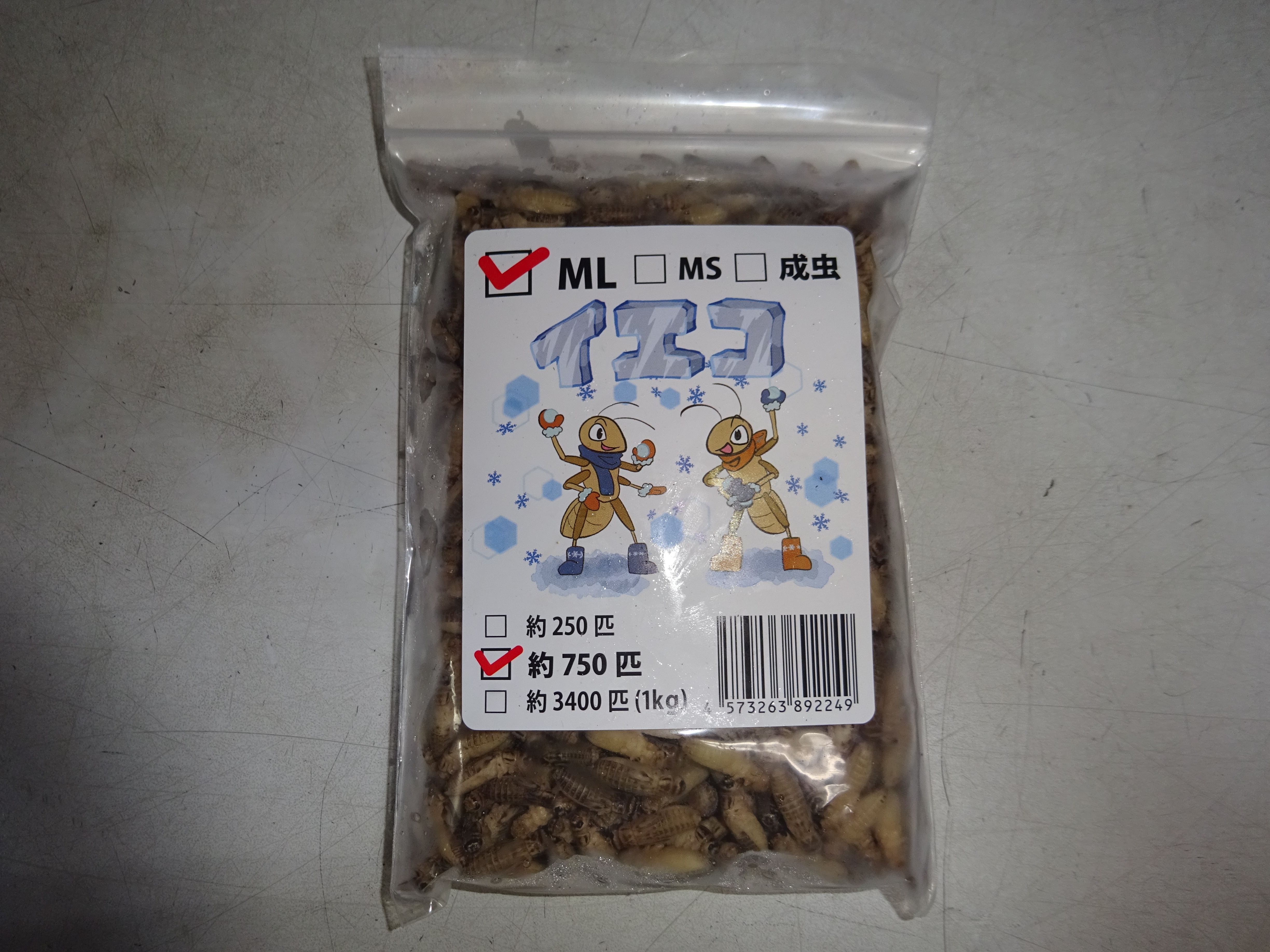 ヨーロッパイエコオロギ MLサイズ 冷凍 冷凍コオロギ 100匹 この商品
