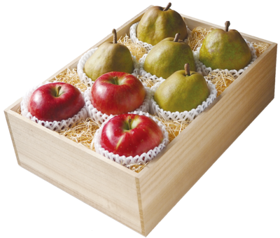 大切なあの方へ…桐箱贅沢セット！特秀品ラ・フランス４L／ふじりんご詰合せ３ｋｇ