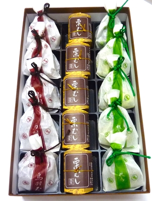 橘～うば玉、栗むし、うぐいす詰合わせ　