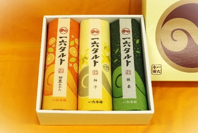 一六タルト「柚子・抹茶・甘夏」3本入
