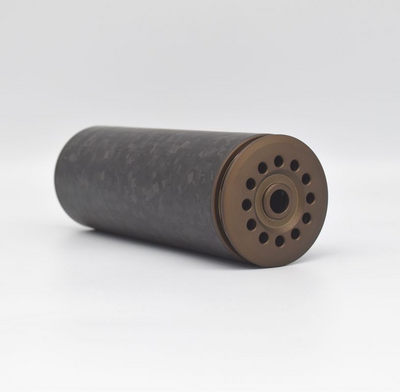 MANCRAFT Fatty 50 Forged Carbon a premium airsoft mock suppressor　130mm bronze