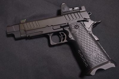 EMG 6mm Pro Shop Staccato C2 w/ Comp SOC GBB Pistol w/ Hand-Made Stippling Grip - BK & RMR