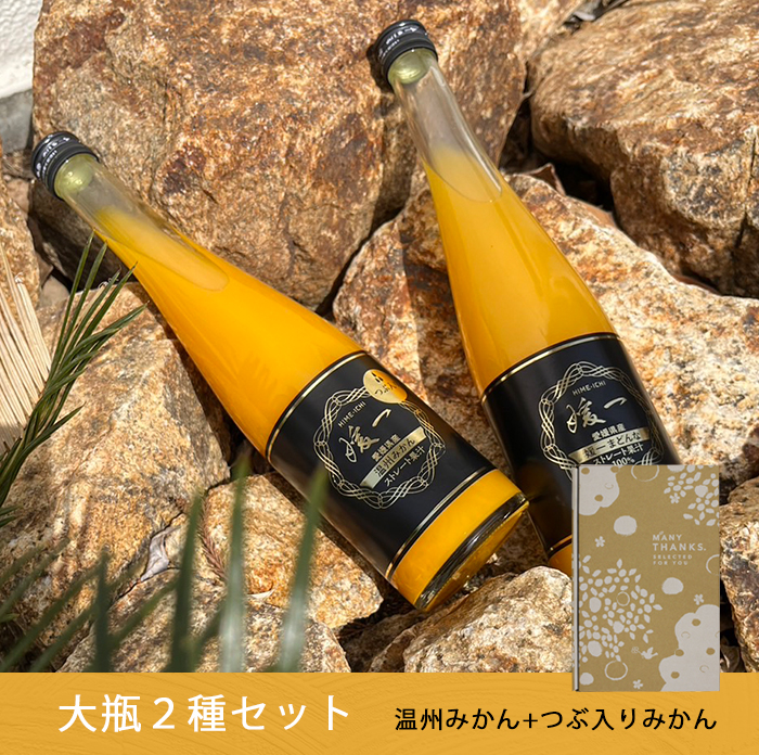 媛一大瓶ジュース 2種セット(温州みかん+つぶ入りみかん)】小林