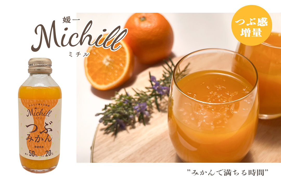 Michill つぶみかん4本＋媛一小瓶ジュース3種セット】みかん