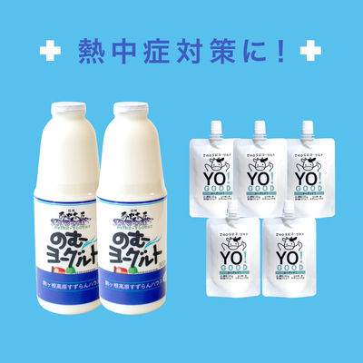 【熱中症対策セット】のむヨーグルト900ml×2本YO!good(ヨーグッド)×5個