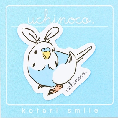 FA　ダイカットステッカー　うさ耳セキセイ　ブルー