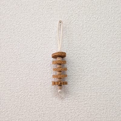 あるば　コルク&times;木ビーズ　丸　Mサイズ　