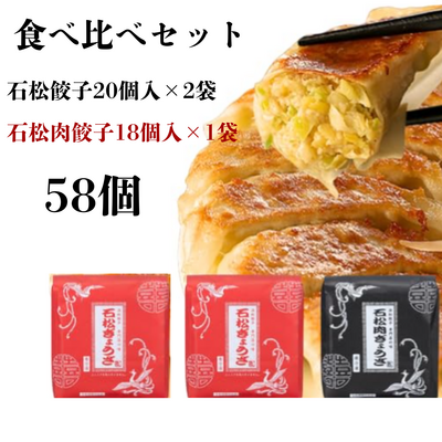石松餃子食べ比べセット　(石松餃子２０個入&times;２　石松餃肉子１８個入&times;１)　　【全国餃子グランプリ優勝！】
