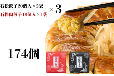 石松餃子食べ比べセット　(石松餃子２０個入&times;２　肉餃子１８個入&times;１)　&times;３セット　