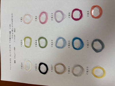 コットン85％カシミヤ15％７５番３ｐｌｙ糸見本-１