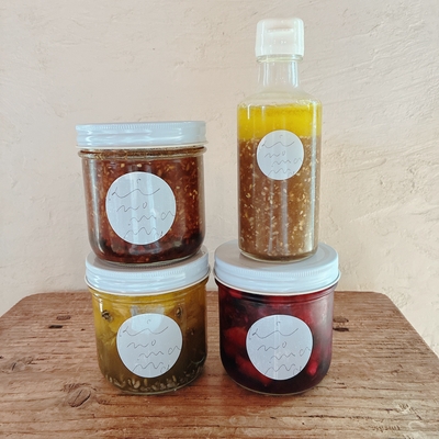 季節のお得セット（フルーツ酵素シロップ2個、プルコギのタレ、発酵ドレッシング）