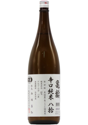 亀齢 辛口純米 八拾 無濾過 生酒 (R7BY) 1,800ml