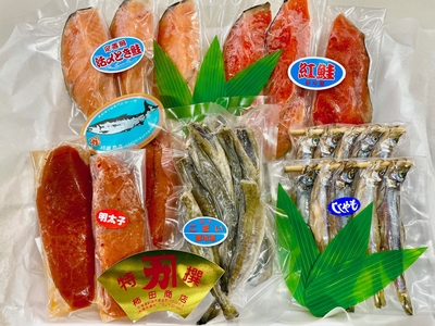 期間限定4/12まで　お祝いお返しセット　トキシラズ　紅鮭　ししゃも　明太子　こまい　和商市場　海産物セット　柿田商店