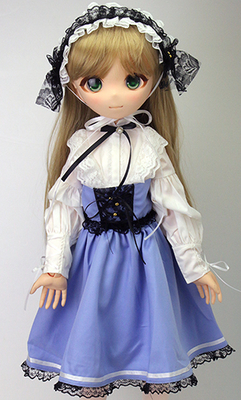 乙姫ドール用　ロリータスカート＆ヘッドドレス　水色