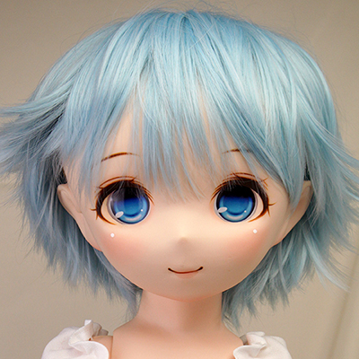 乙姫アニメヘッド用ウィッグ ショート ミックスブルー