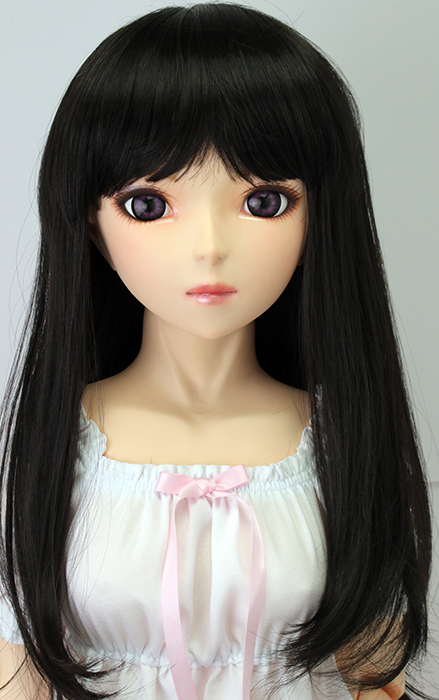 SSドール用ウィッグ ロングストレート ライトブラック