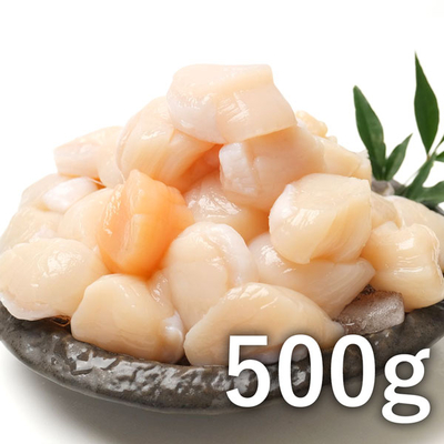 北海道さるふつ産「お刺身用」ほたて玉冷（Aフレーク）500g／冷凍