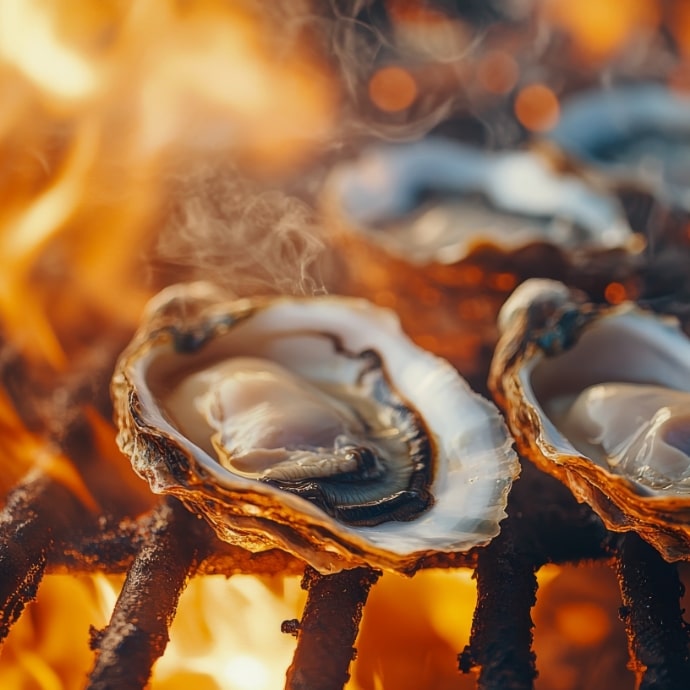 牡蠣の炭火焼き