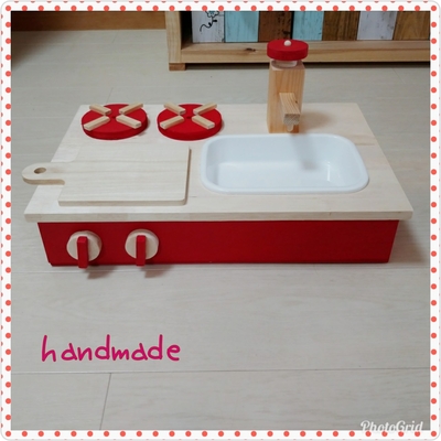 卓上ままごとキッチン　レッド色