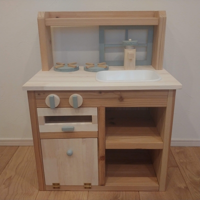 スタンドままごとキッチン　新型　ブルーグレー色　