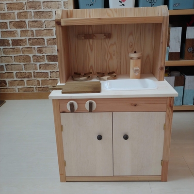 スタンドままごとキッチン　観音扉タイプ　ウォルナット色