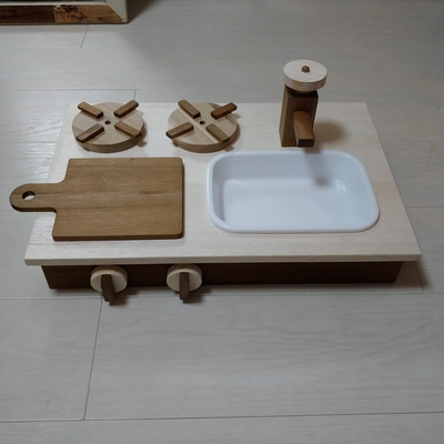 卓上ままごとキッチン　ウォルナット色