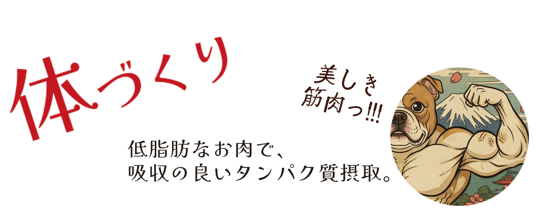 “体づくりにタンパク質”