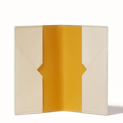 パスポートケース　(ホワイトサンドｘイエロー)