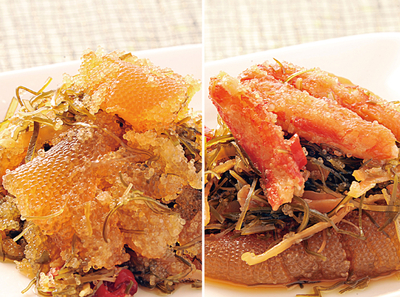 数の子松前漬、かに入り松前漬