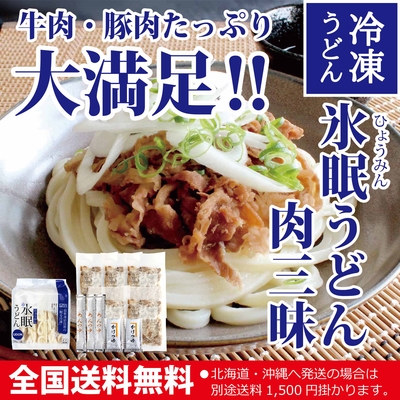 【夏限定】氷眠うどん肉三昧(牛肉・豚肉・つゆ付)5人前