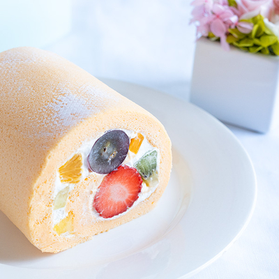 お花とロールケーキのセット