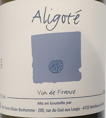 ピエール＝オリヴィエ・ボノームVdF Aligot&eacute; アリゴテ2024白