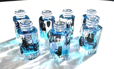 ふわわんねこ　瓶入り　紫青 7P