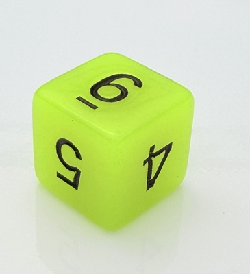 蓄光ダイス（黄色） D6
