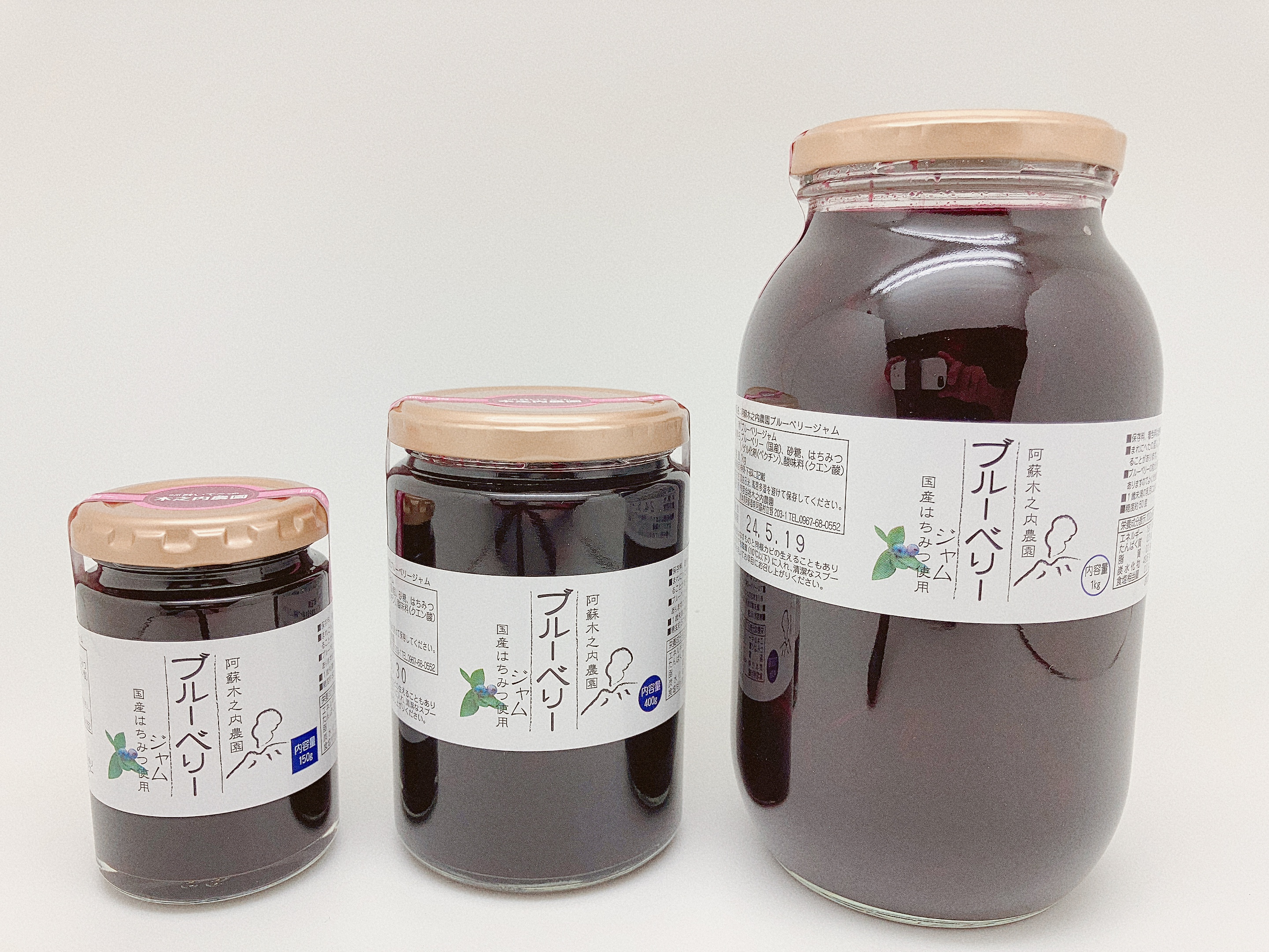 待望の復活!! 阿蘇木之内農園ブルーベリージャム【1kg】 150gｼﾞｬﾑ