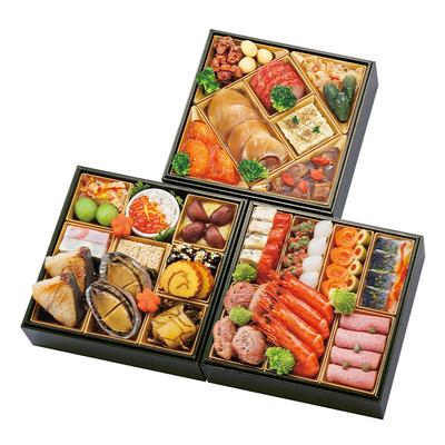 089【なすび亭＆オステリアルッカ 東4丁目＆赤坂四川飯店】三段重(約4人前)