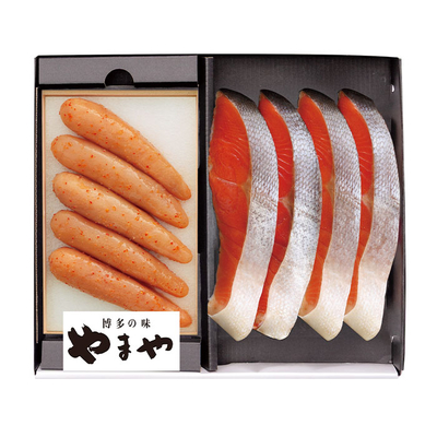 凍宅大･38309/3970やまや 無着色辛子明太子・紅鮭セット