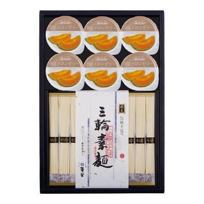 全DYM&minus;30T/3737麦坐 三輪素麺・夕張メロンゼリー