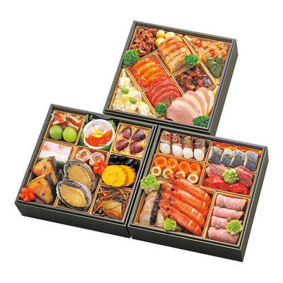 091【なすび亭 ＆ オステリアルッカ 東4丁目 ＆ 赤坂 四川飯店】三段重(約4人前)