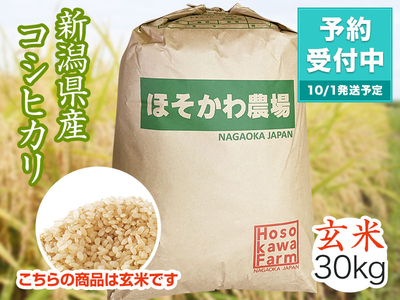 【新米】令和８年産 新潟県産コシヒカリ　玄米（30kg）